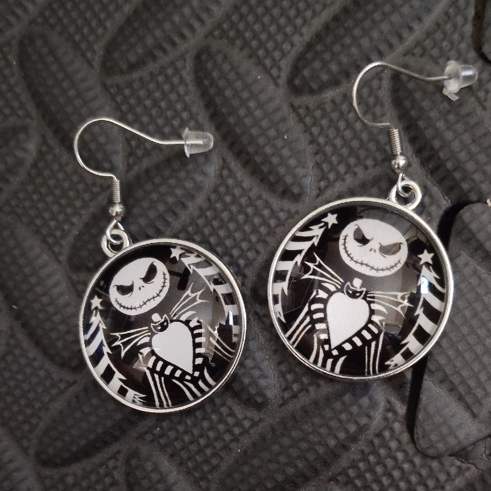 Black and White Skeleton Earrings